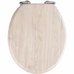 Il sedile WC trendy Quercia dal design legno di quercia grigio rinfresca il bagno o la toilette. Possiede una forma ovale e o ...