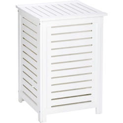 Wenko - Cesto per la biancheria in legno Oslo, cesto per la biancheria in legno con sacco per la biancheria sporca rimovibile, capacità 56L, Legno,