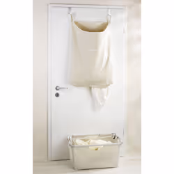 WENKO Canguro porta biancheria 65 L Cotone, Acciaio inox Beige, Argento - Vista aggiuntiva 4