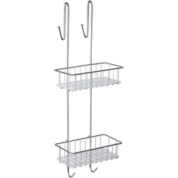 Mensola doccia sospesa Aldo, cestino da bagno a 2 livelli, Acciaio inox 100% antiruggine, 24,5x70x20 cm, lucido - Wenko