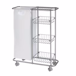 WENKO 12100100, 4 ripiani, Metallo, Metallo, Grigio, Bianco, 4 ruota(e), 200 mm