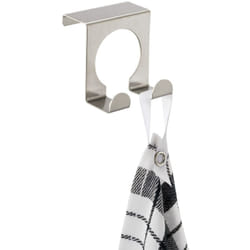 Gancio doppio per appendere asciugamani, Porta strofinaccio da cucina, Acciaio inossidabile, 5x5 cm, opaco - Wenko