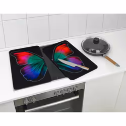 WENKO Papillon tagliere da cucina Rettangolare Vetro, Plastica Multicolore