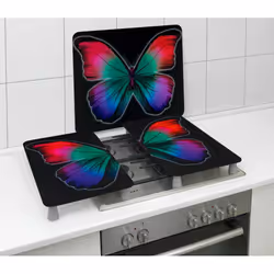 WENKO Papillon tagliere da cucina Rettangolare Vetro, Plastica Multicolore