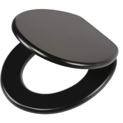 Tiger - Leatherlook Sedile per wc, Acciaio Inox, mdf, Nero, 43,3 x 37,5 x 5,5 cm