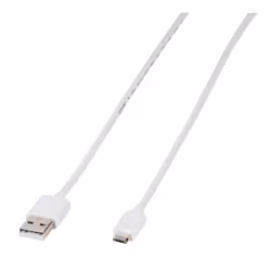 Vivanco PBMUSBVVW, 1 m, USB A, Micro-USB B, USB 2.0, Bianco