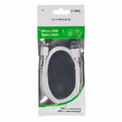Vivanco PBMUSBVVW cavo USB USB 2.0 1 m USB A Micro-USB B Bianco