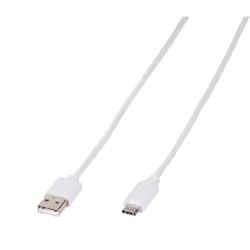 Vivanco 39452, Bianco, USB A, USB C, 1 m, Maschio, Maschio