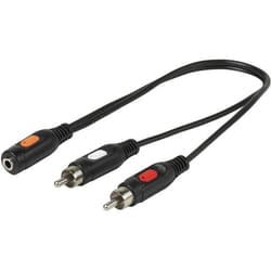 Vivanco 46/05 01 cavo audio 0,2 m 2x RCA 3,5 mm Nero