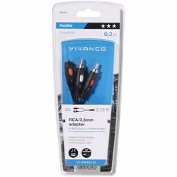 Vivanco 46/05 01 cavo audio 0,2 m 2x RCA 3,5 mm Nero