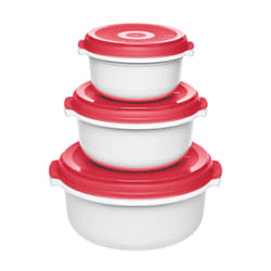 EMSA 518999 recipiente per cibo Rosso, Bianco 3 pz
