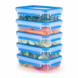 EMSA N10307 Rettangolare Set 0,8 L Blu, Trasparente 5 pz