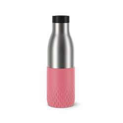 EMSA Bludrop Sleeve N3110800 borraccia Fitness, Sport 500 ml Acciaio inox Corallo, Acciaio inox