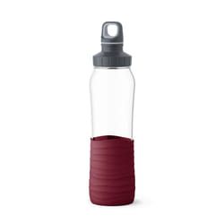 EMSA DRINK2GO Uso quotidiano 700 ml Vetro, Silicone Bordeaux, Trasparente