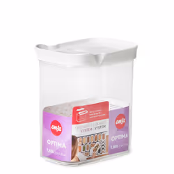 EMSA Optima Rettangolare Contenitore 1,6 L Trasparente, Bianco 1 pz