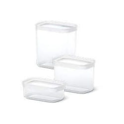 EMSA N1142700 recipiente per cibo Rettangolare Set 3,05 L Trasparente, Bianco 3 pz