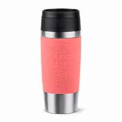 EMSA Travel Mug Classic , Corallo, Acciaio inox, Silicone, Acciaio inox, Polipropilene (PP), 36 ml, 8,3 cm, 200 mm