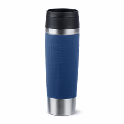 EMSA Travel Mug Classic N2022100, Nero, Blu, Acciaio inox, Silicone, Acciaio inox, Polipropilene (PP), 4 h, 8 h