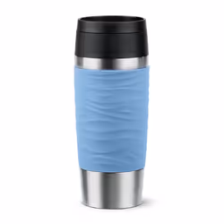 EMSA Travel Mug Waves, Blu, Acciaio inox, Silicone, Acciaio inox, Polipropilene (PP), 36 ml, 8,3 cm, 200 mm