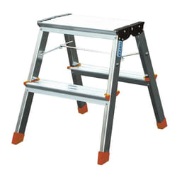 Krause - Scala domestica a due gradini in alluminio, peso massimo 200kg