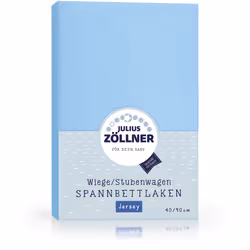 Julius Zöllner 8330013350, Lenzuolo elasticizzato, Maglia, 40 x 90 cm, Blu, Monocromatico, Lavatrice