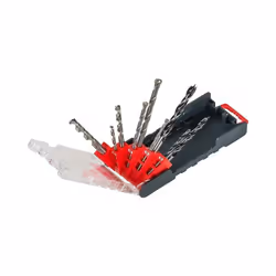 Set di 9 punte combinate metallo/muro/legno. Diametro 4,6,8 mm per legno, 4,6,8 mm per metallo, 4,6,8 mm per muro.