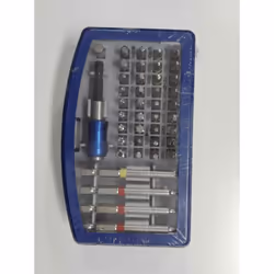Acciaio S2, nella pregiata cassetta di plastica, con pratico clip per la cintura, 40 bit, attacco esagonale da 1/4' secondo I ...