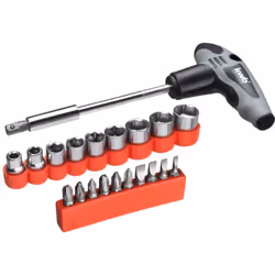 KWB Einhell 49119390 Set 21 Bits Cacciavite Flessibile Portabits 1/4" Set accessori per cacciaviti KWB con cacciavite a T, 21 ...