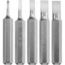 KWB - Bit-Set 28-mm slot 1.0, 1.5, 2.0, 3.5 mm Micro-Bit per meccanica fine (gambo 4-mm, acciaio Tq 60, con striscia di tenuta, per supporto