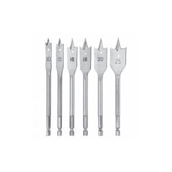 KWB - set 6 mecchie punte piatte in acciaio per legno varie misure per trapano