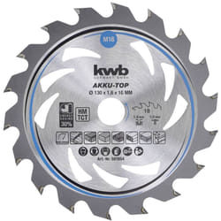 KWB - 581854 Lama circolare in metallo duro 130 x 16 x 1.0 mm Numero di denti: 18 1 pz.