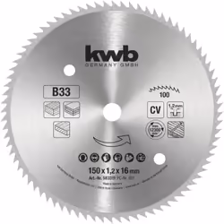 Dettagli tecnici Dimensione, Ø 150 mm Ø foro 16 mm Lame per sega circolare in legno profilate per seghe circolari a mano Ø 15 ...