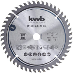 KWB - lama per sega circolare 160 x 16 mm, taglio molto fine, adatta per piani di lavoro, legno e pannelli rivestiti