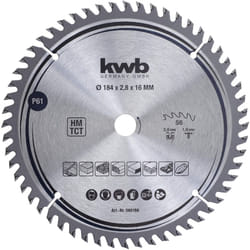 kwb lama per sega circolare 184 x 16 mm, taglio molto fine, adatta per piani di lavoro, legno e pannelli rivestiti