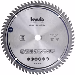 Dettagli tecnici Dimensione, Ø 200 mm Idoneità del materiale Legno tenero, Compensato Ø foro 16 mm kwb 587168 lama per sega c ...