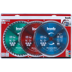 KWB - Einhell 49589399 Set 3 Lame Sega Circolare Troncatrice 250x30mm 40T/60T/80T