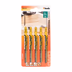kwb 620425, Lama per seghetto alternativo, Truciolare, In legno duro, Plastica morbida, Legno, Acciaio al carbonio (HCS), Ner ...