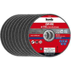 KWB - Einhell - Set di dischi da taglio sottili 115 x 1,0 mm (accessori per smerigliatrice angolare, 10 pezzi, ø 115 x 1,0 x 22,23 mm, max. 13.300