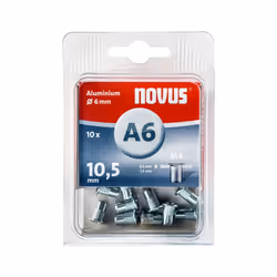 Novus 045-0041, Rivetti a espansione, Alluminio, Alluminio, Testa piatta, 1,05 cm, 17 g