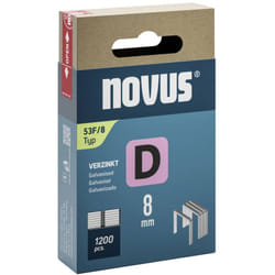 Novus - Graffette a filo metallico piatto - Tipo 53 f 1200 pz. 042-0789 Dimensioni (l x l x a) 8 x 11.3 x 8 mm