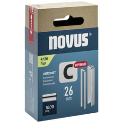 Graffette con dorso sottile - tipo 4 1000 pz. Novus 042-0804 Dimensioni (l x l x a) 26 x 6.1 x 26 mm