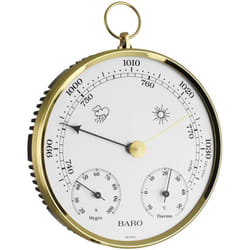 Tfa Dostmann - Stazione meteo analogica, 20.3006.32 con anello in metallo, barometro, termometro, igrometro, oro