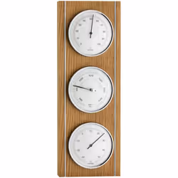 Stazione meteo rovere oliato. 130 x 40 x 360 mm, Ø 95/95/95 mm, 765 g.
