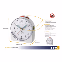 TFA-Dostmann 60.1513.02 sveglia Bianco - Vista aggiuntiva 4