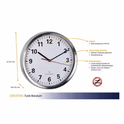 TFA-Dostmann 60.3529.02 orologio da parete e da tavolo Orologio al quarzo Rotondo Argento, Bianco - Vista aggiuntiva 2