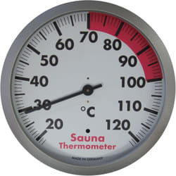Tfa Dostmann - Termometro analogico per sauna, resistente al calore, colore: argento/bianco, lunghezza 120 x larghezza 37 x altezza 120 mm