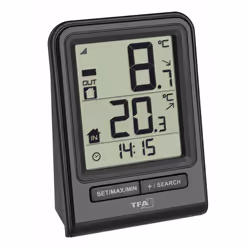 TFA-Dostmann PRISMA, Termometro da ambiente elettronico, Interno/esterno, °C, -40 - 60 °C, Nero, Plastica