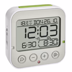 TFA-Dostmann 60.2550.02, Sveglia digitale, Rettangolo, Bianco, -10 - 50 °C, LCD, Batteria