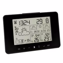 TFA-Dostmann Meteotime Primo, Nero, Igrometro da interno, Termometro da interno, Igrometro per esterno, Termometro da esterno ...