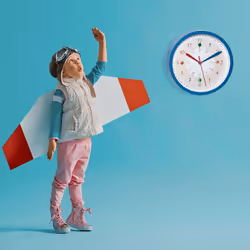 TFA-Dostmann Tick & Tack Orologio al quarzo Rotondo Blu, Bianco